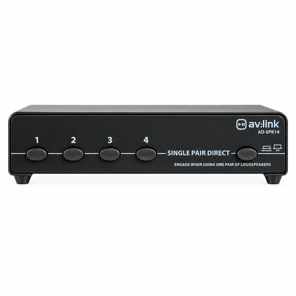 AV:Link 4-Way Loudspeaker Selector Switcher with Overload Protection 140W - Gomix Brands Outlet